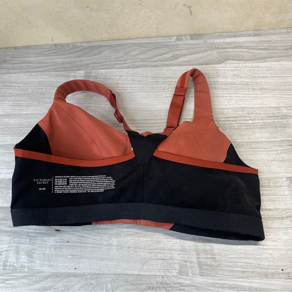 Victoria’s Secret Sports Knockout Zip Front Closure Orange Black Sports Bra 36D - Picture 5 of 12